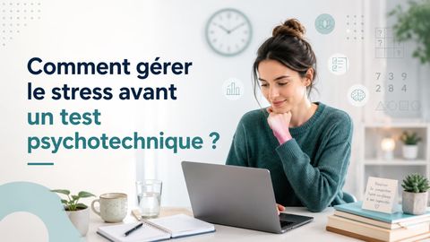 Candidate concentrée avant un test psychotechnique en ligne